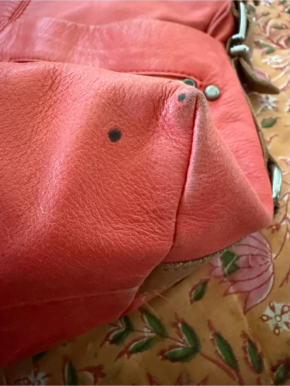 The Sak Ashland Leather Hobo Bag Cayenne/Salmon Color
